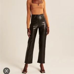 abercrombie and fitch leather pants high rise.